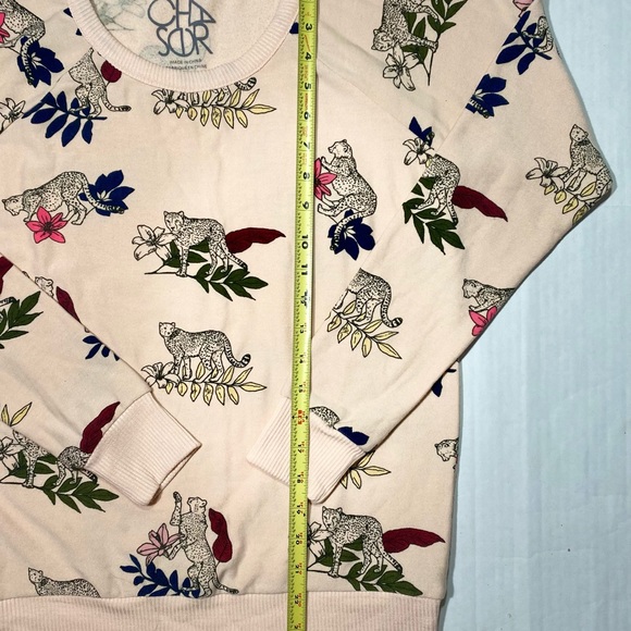 Chaser Pink Cheetah & Floral Woman’s Long Sleeves Top Size S - Picture 9 of 10